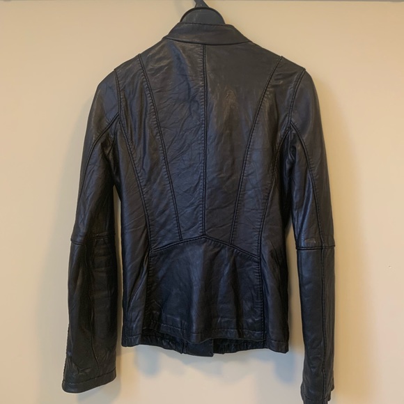 Michael Kors Black Motorcycle Biker Leather Jacket - Picture 3 of 8